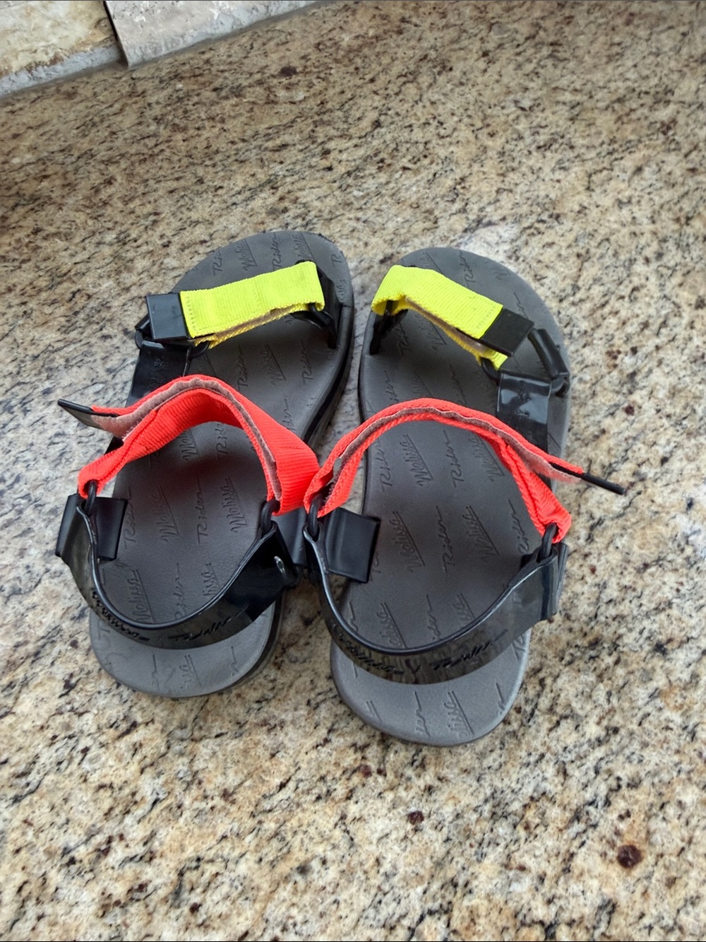 Melissa Kids Sandals in Neon Yellow & Neon Coral Accent